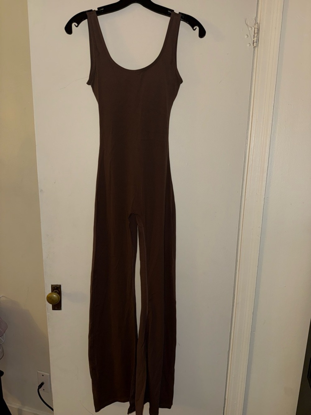 Women's Scoop Neck Brown Jumpsuit